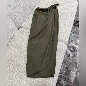 Silence + Noise Dark Olive Maxi Skirt